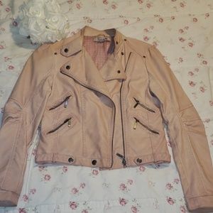 Faux leather jacket, dusty pink